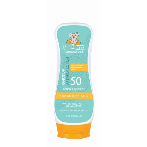 Australian Gold 272757 8 oz Little Joey Lotion Sunscreen SPF 50 - Sensitive Sun Protection
