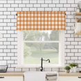 thumbnail image 4 of Orange Plaid Curtain Valance for Windows/Kitchen/Living Room/Bedroom, Gradient Geometric Buffalo White Checkered Rod Pocket Window Treatment Short Drape Topper Small Tier Cafe Curtains Panel 54X18, 4 of 8