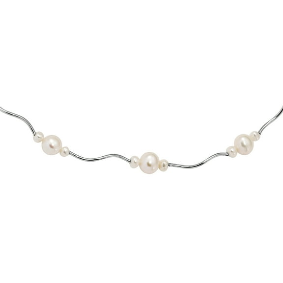 Primal Silver Sterling Silver Rhodium-plated White Freshwater Cultured Pearl with 2-inch Extension Necklace