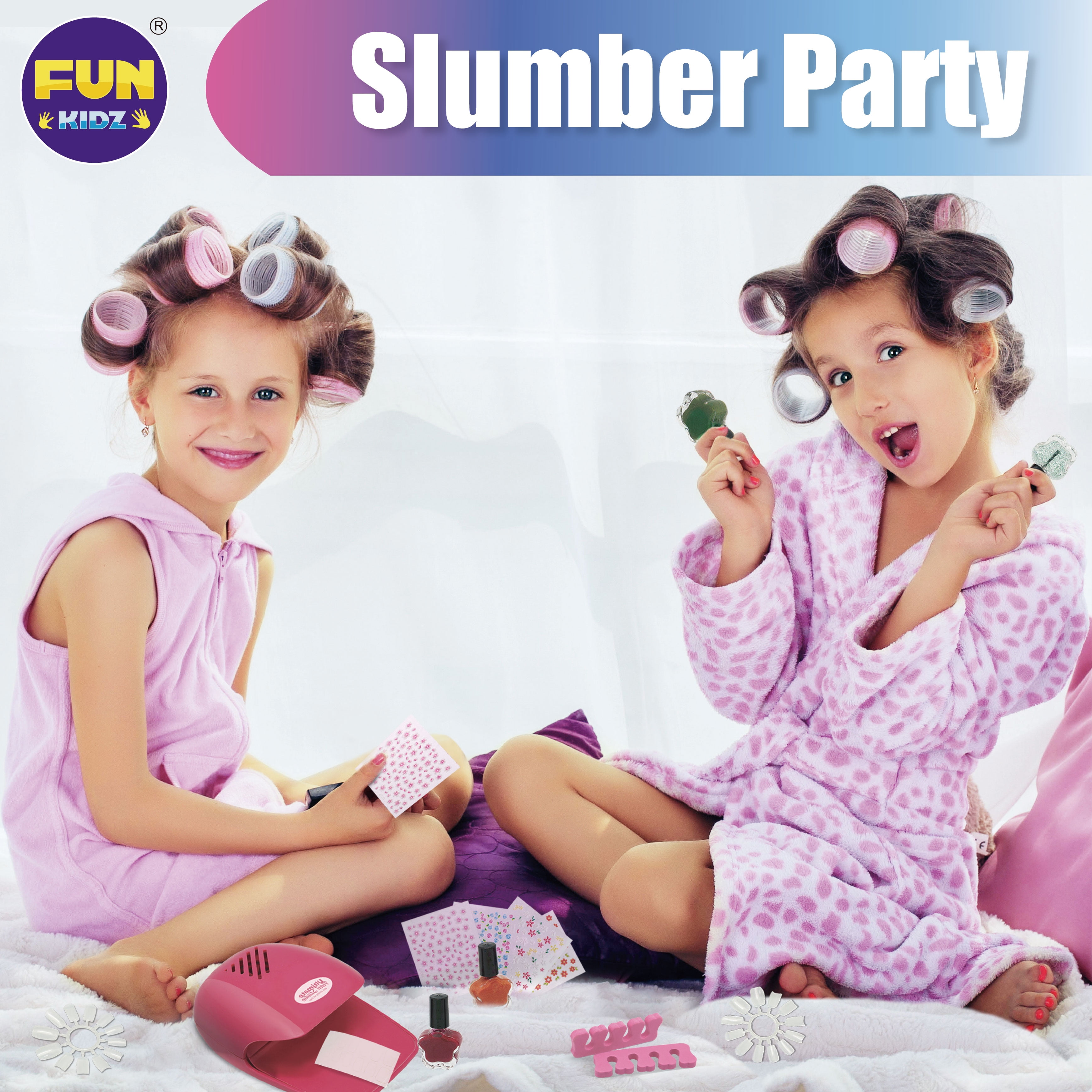 Nail Art Kit for Girls, FunKidz Makeup Craft Kits with Peelable Nail Polish Nail Dryer Kids Mani Pedi Set for Girls Spa Party