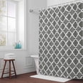 thumbnail image 6 of Moroccan Shower Curtain for Bathroom Decor, Grey Geometric Waterproof Fabric Shower Curtain, 72"x96" Set with 12 Hooks, 6 of 9