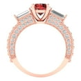 thumbnail image 4 of 2.33 ctw 3 Stone Anniversary Ring for Women | Round Cut Natural Garnet | Hyperallergenic Solid 14K Rose Gold, 4 of 5
