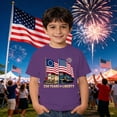 thumbnail image 2 of Landzoo Toddler Kids Boys Girls 4Th Of July Graphic Print Short Sleeve Crew Neck T-Shirt Patriotic Independence Day Summer Casual Toddler Tees Size 1-2 Years Purple, 2 of 4