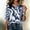 Blue, variant on Women's Striped Lapel Long Sleeve Button Down Shirt – Chest Pocket Casual Loose Fit Office & Daily Wear Top Red，L