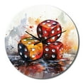 thumbnail image 2 of Designart "Dice at the Royale Casino IV" Casino & Games Oversized Wall Clock, 2 of 5