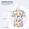 thumbnail image 3 of Zufioo Dinosaur Print Men's Baseball Short Sleeve, Moisture Wicking Button-Down Hip Hop Tee-Medium, 3 of 7