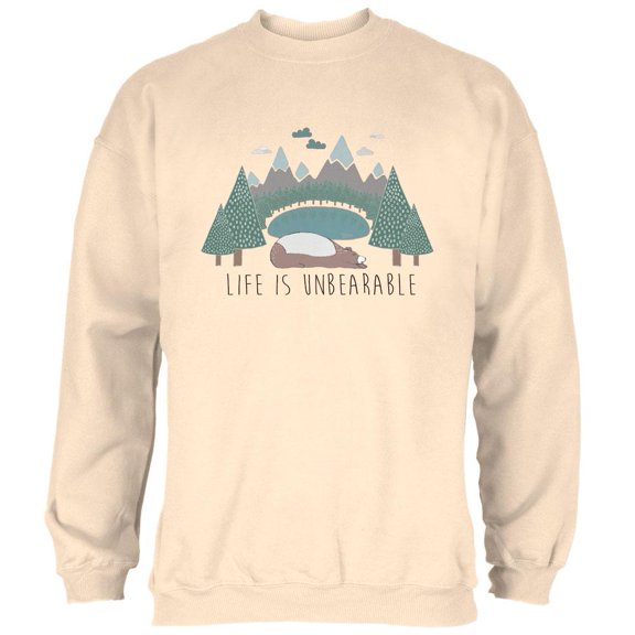 Autumn Life is Unbearable Bear Pun Mens Sweatshirt Natural X-LG
