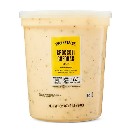 Marketside Broccoli & Cheddar Cheese Soup, Fresh Deli Soup, 32 oz Cup