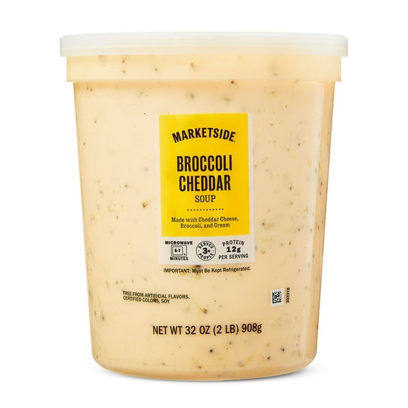 Marketside Broccoli & Cheddar Cheese Soup, Fresh Deli Soup, 32 oz Cup