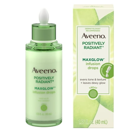 Skin Lightening Serum - Aveeno Positively Radiant MaxGlow Infusion Drops Serum, 1.35 fl. oz