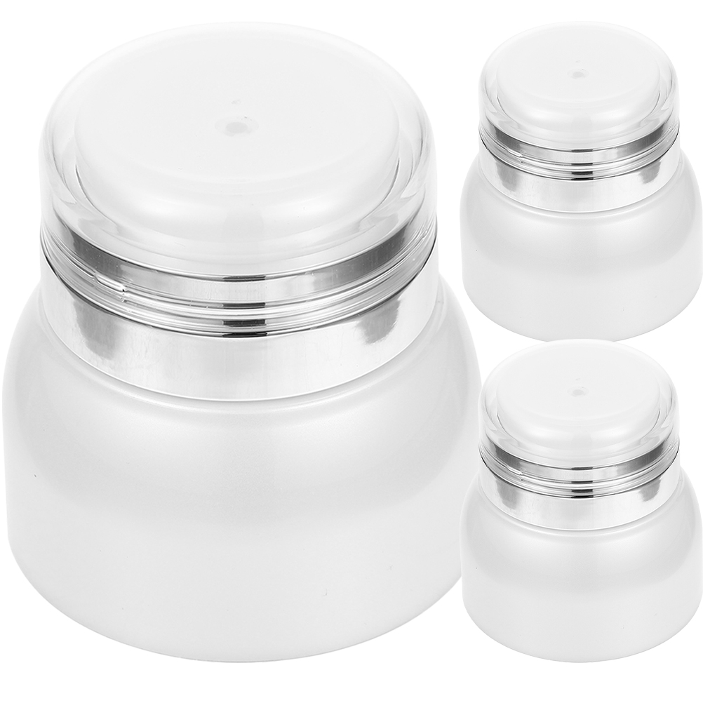 3pcs Empty Cream Jar Refillable Airless Pump Jar Travel Cream Container