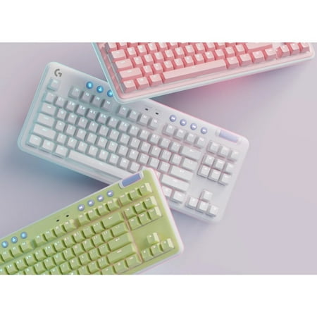 Logitech - G715 Aurora Collection TKL Wireless Mechanical Linear Switch Gaming Keyboard for PC/Mac with Palm Rest Included - White Mist