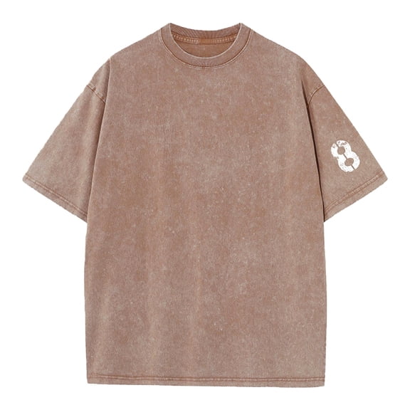 PNTUTB Men's Fashion Solid Color Vintage-inspired Casual Round Neck Short Sleeve Versatile Loose T Shirts