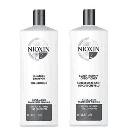($93 Value) Nioxin System 2 Cleanser Shampoo & Scalp Therapy Conditioner Duo, 33.8 oz each
