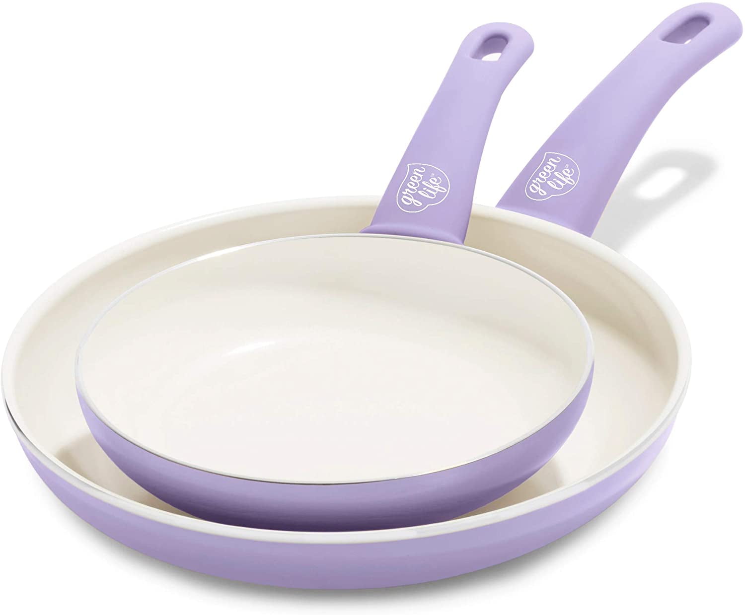 GreenLife Soft Grip Healthy Ceramic Nonstick, Frying Pan Set, 7" and 10