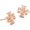 thumbnail image 2 of Tory Burch Rose Gold Small Logo Design Women's Stud Earrings, 2 of 2