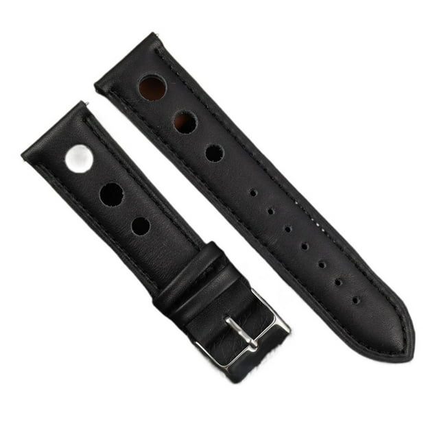 WANGQ Genuine Leather Watchband 18mm 20mm 22mm 24mm Brown Coffee Black Racing Strap Handmade Stitching Quick Release Watch Band