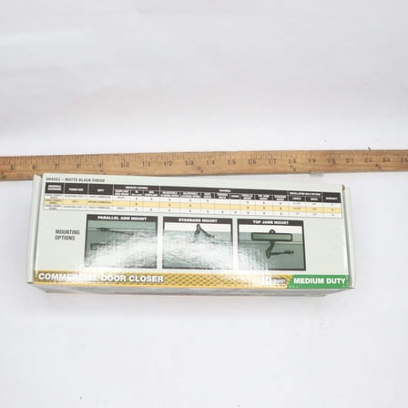 Universal Hardware Medium-Duty Matte Black Commercial Door Closer