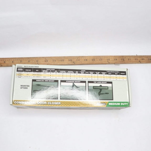 Universal Hardware Medium-Duty Matte Black Commercial Door Closer