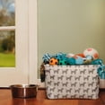 thumbnail image 4 of Dog Toy Rectangular Canvas w/Handles Storage Basket Organizer Bin Box 7.5x16x12 - White with Gray Dog Print, 4 of 8
