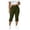 A-Army Green, variant on 2 Pack Leggings for Women Plus Size Strecthy High Waist Capri Leggings Slit Hem Pant Bow Workout Bottoms 3XL