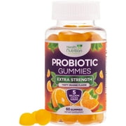 Probiotic Gummies for Women & Men - 5 Billion CFUs Gut Health Support Gummy, Daily Probiotics Supplement for Digestive Health Gummy, Probiotic Strains for Immune Support, Non-GMO & Vegan - 60 Gummies