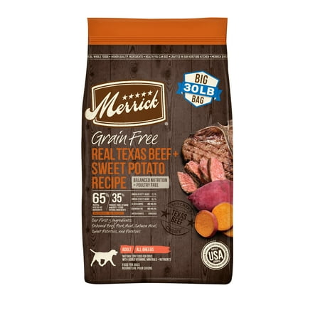 UPC: 0022808385950 | Merrick Real Texas Beef & Sweet Potato Dry Dog Food Grain Free 30 lb Bag