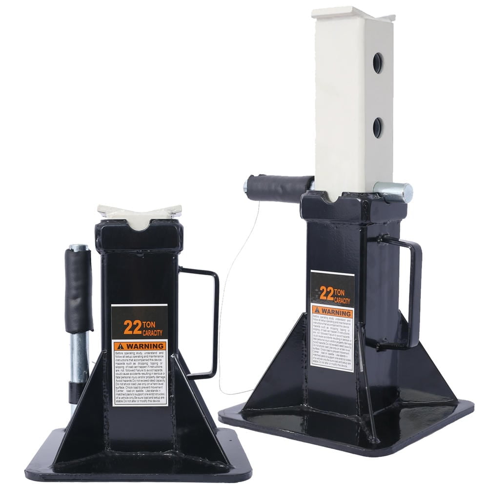 Topcobe Heavy Duty Pin Type Professional Car Jack Stand with Lock, 22 Ton (44,000 lb) Capacity, 1 Pair, Practical Equipment, Black