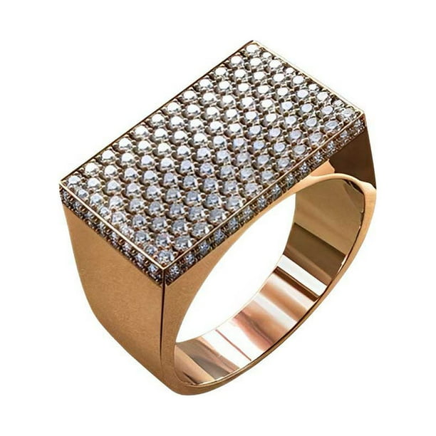Anillo masculino Diseño especial Aleación Hombres Anillos Fácil almacenamiento Dedo de moda Joyería Decoración Accesorios Regalos de Ropa, zapatos y accesorios Miscelánea Oro rosa talla 7 Sonducket AP014665-01
