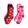 thumbnail image 4 of CTM  Valentine's Day Adorable Crew Socks (3 Pair Pack) (Women), 4 of 7