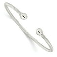 thumbnail image 2 of Auriga 925 Sterling Silver Twisted W/1 Thread Ball Cuff Bangle 7.75inch for Women, 2 of 6