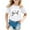 Z5141 White, variant on Toddler Boys Girls Shirts Cute Print Short Sleeve Cotton Round Neck Children's Funny Casual Kids Clothes Size 13-14T