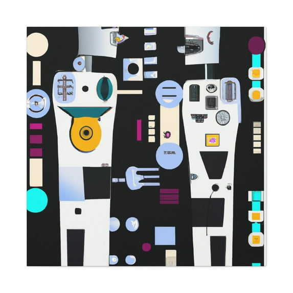 Robots in Deco City - Canvas