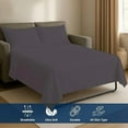 thumbnail image 4 of 4 Piece Sleeper Sofa Bed Sheet Set 100% Egyptian Cotton 800 Thread Count Queen XL Size Sleeper Sofa (60" x 80") Inch Fits Mattresses Up to 5" Drop - Dark Grey Stripe, 4 of 7