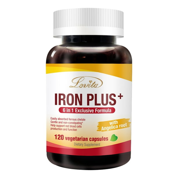 Lovita Iron Plus, Iron Supplement 18 mg (from Ferrous Bisglycinate Chelated Iron) Plus Vitamin C
