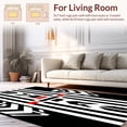 thumbnail image 2 of ODIKA 5'x7' Machine Washable Non-Slip Area Rug, Dynamic Racing with Intersecting Angled Stripes and Arrows High Traffic Rug, Black, 151454, 2 of 7