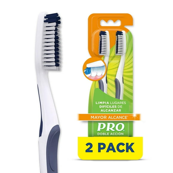 Cepillo de Dientes Pro Doble Acción Mayor Alcance 2 pzas