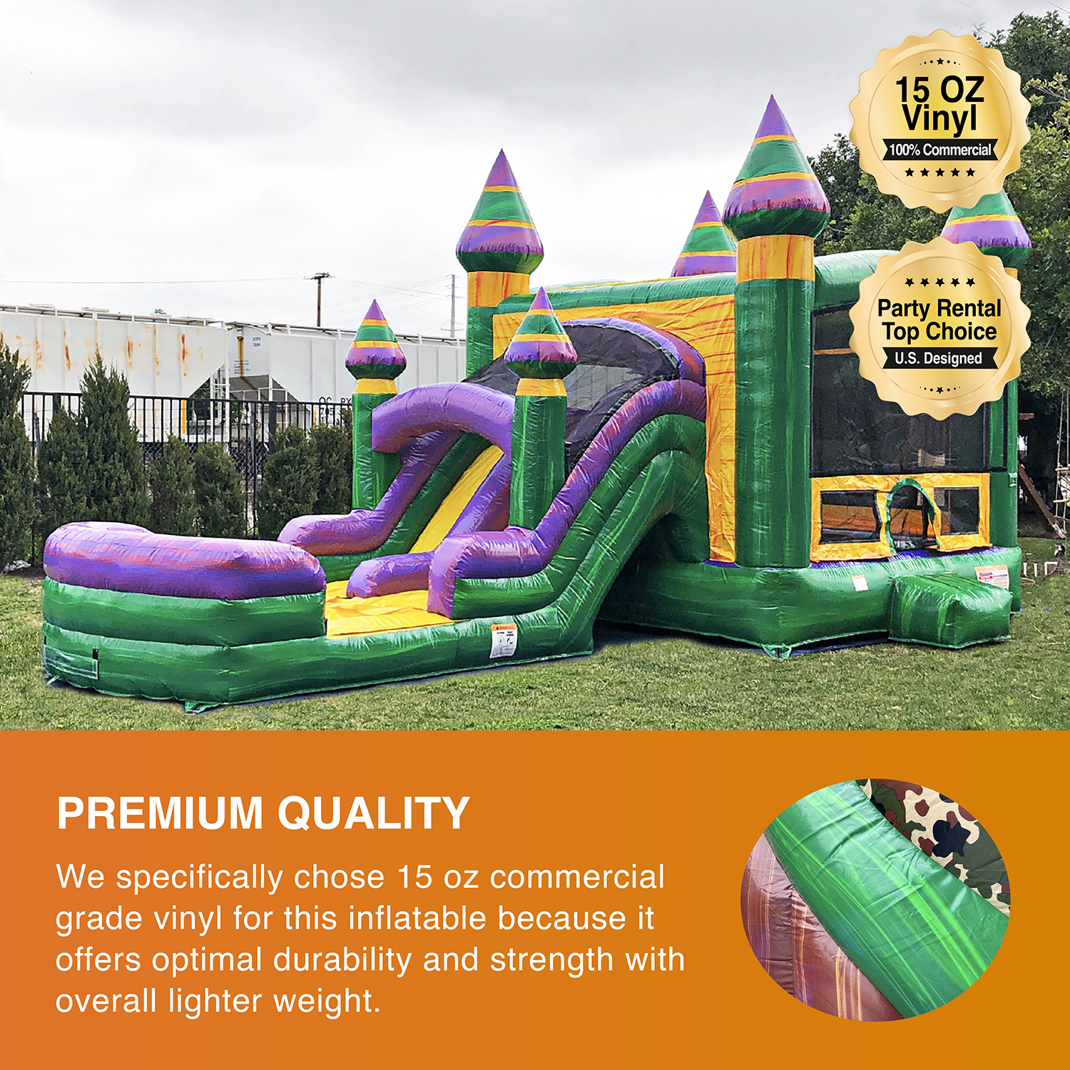 JumpOrange Dark Night Commercial Grade Inflatable Water Slide with