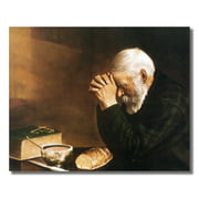 Daily Bread Man Praying at Table Grace Religious Wall Picture 8x10 Art Print