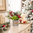 thumbnail image 5 of Kojanyu Mini Artificial Christmas Arrangement, Small Potted Centerpiece with Red Berries, Tabletop Holiday Decor for Home Party Mantel., 5 of 7
