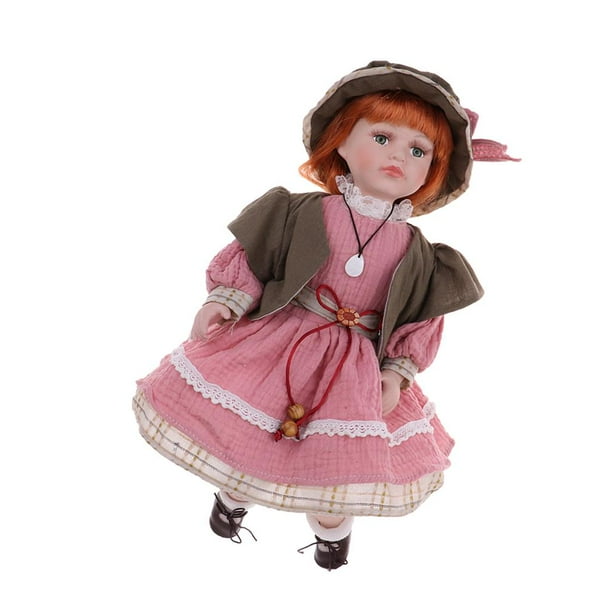 Muñeca de porcelana victoriana Muñeca Victoriana de Elegante de 16 Pulgadas, Muñeca de Cerámica Sentada, Decoración para hogar Magideal Muñeca de porcelana victoriana