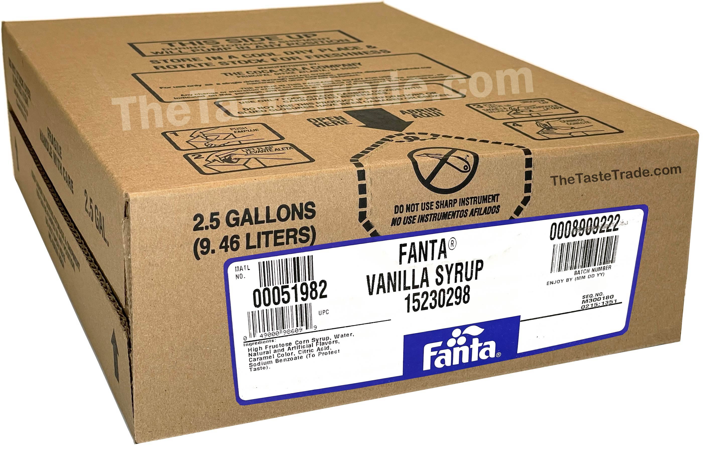 Fanta Vanilla Soda Syrup (2.5 Gallon BaginBox BiB)