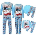 thumbnail image 1 of Family Matching Christmas Pajama Sets Snowman Top Pants 2PCS Christmas PJs Bodysuits, 1 of 8