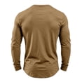 thumbnail image 6 of GrmtClth Men's Norway Shirt Simple Solid Color Pocket Crewneck Long Sleeve Pullover Shirts Breathable Soft Material For Street Gym Daily Outdoor Wear Tops Camel 3XL, 6 of 9