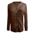 thumbnail image 5 of Wutalume Cardigan Sweaters for Women Soft Lightweight Loungewear Breathable Loose Fit Long Sleeve Travel Top, Open Front Layer for Comfort,Coffee XL, 5 of 5