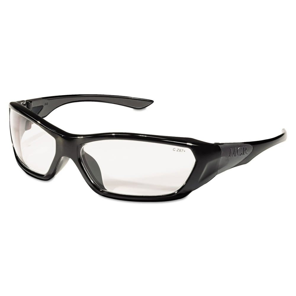 MCR Safety Forceflex Safety Glasses, Black Frame, Clear Lens
