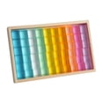 thumbnail image 4 of Juego de bloques de construcción transparentes para niños, cubos de construcción arcoíris 60 piezas, 4 of 9