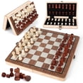 thumbnail image 1 of Juego de ajedrez magnético Joneytech de madera de 29,21 cm con almacenamiento, 1 of 7