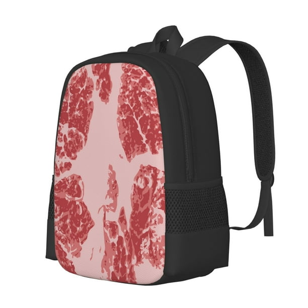 Fotbe Red Meat Mochila para Hombre y Mujer - Tela Oxford 600D Resistente - Mochila Impermeable de Gran Capacidad para Escuela, Viajes y Senderismo
