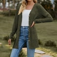thumbnail image 2 of Pyhlmscde Lightweight Cardigans for Women, Early Fall Fashion, Womens Sweaters, Women's Autumn And Winter Brushed Solid Color Long Sleeved Women's Cardigan Jacket Army Green M, 2 of 5